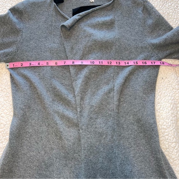 Left on Houston Silk Layered Office Attire Grey Black Cardigan Style Blouse - Picture 5 of 7